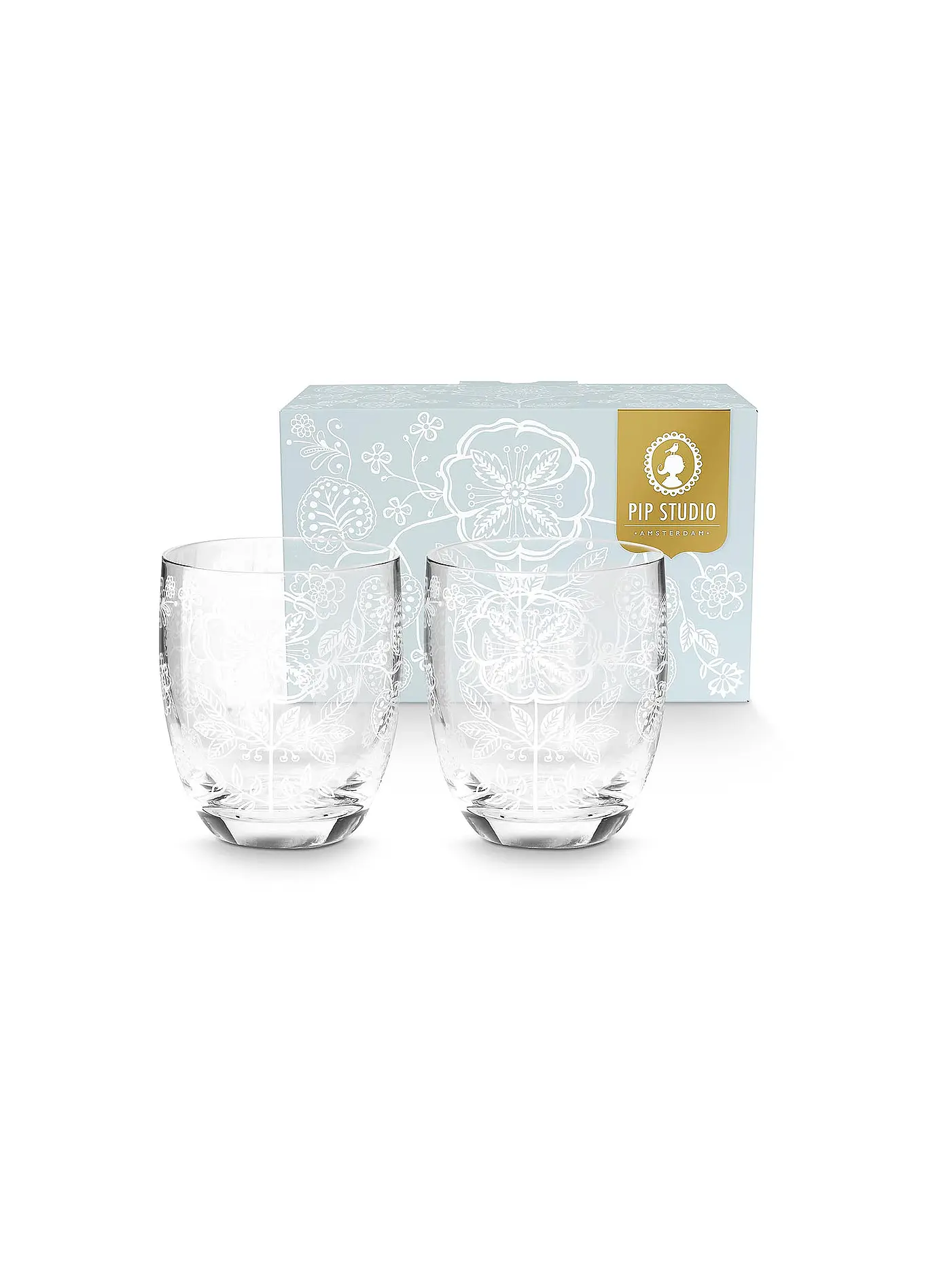 PIP STUDIO | Wasserglas 2er Set 280ml Flower White | 